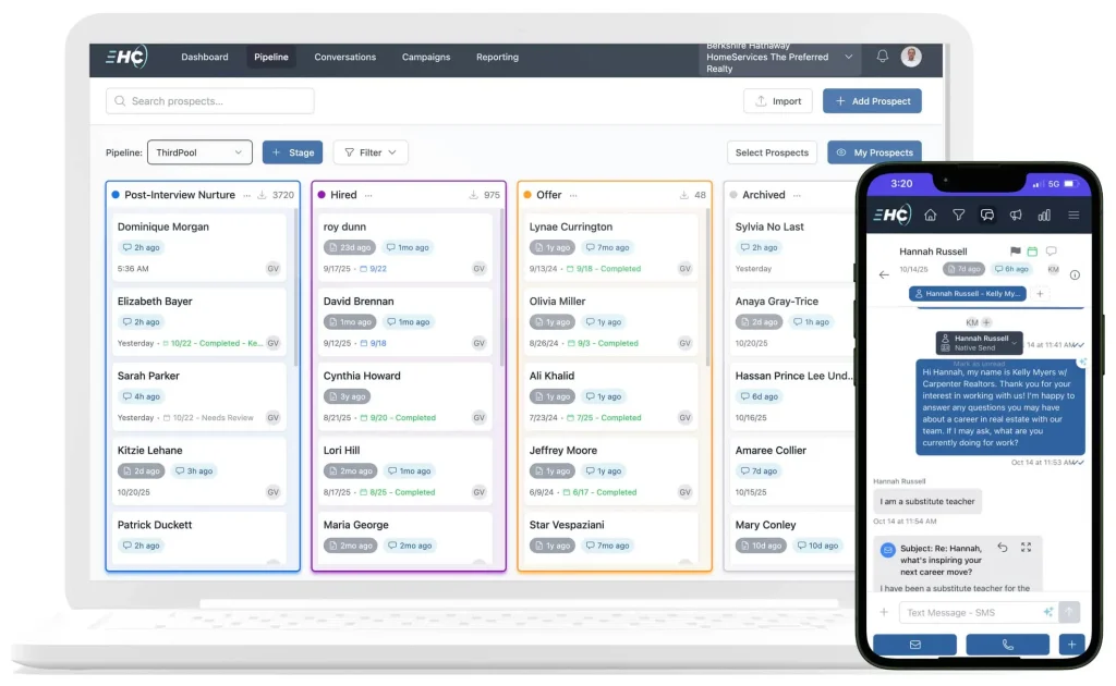 HiringCenter platform designed specifically for real estate brokerages and teams